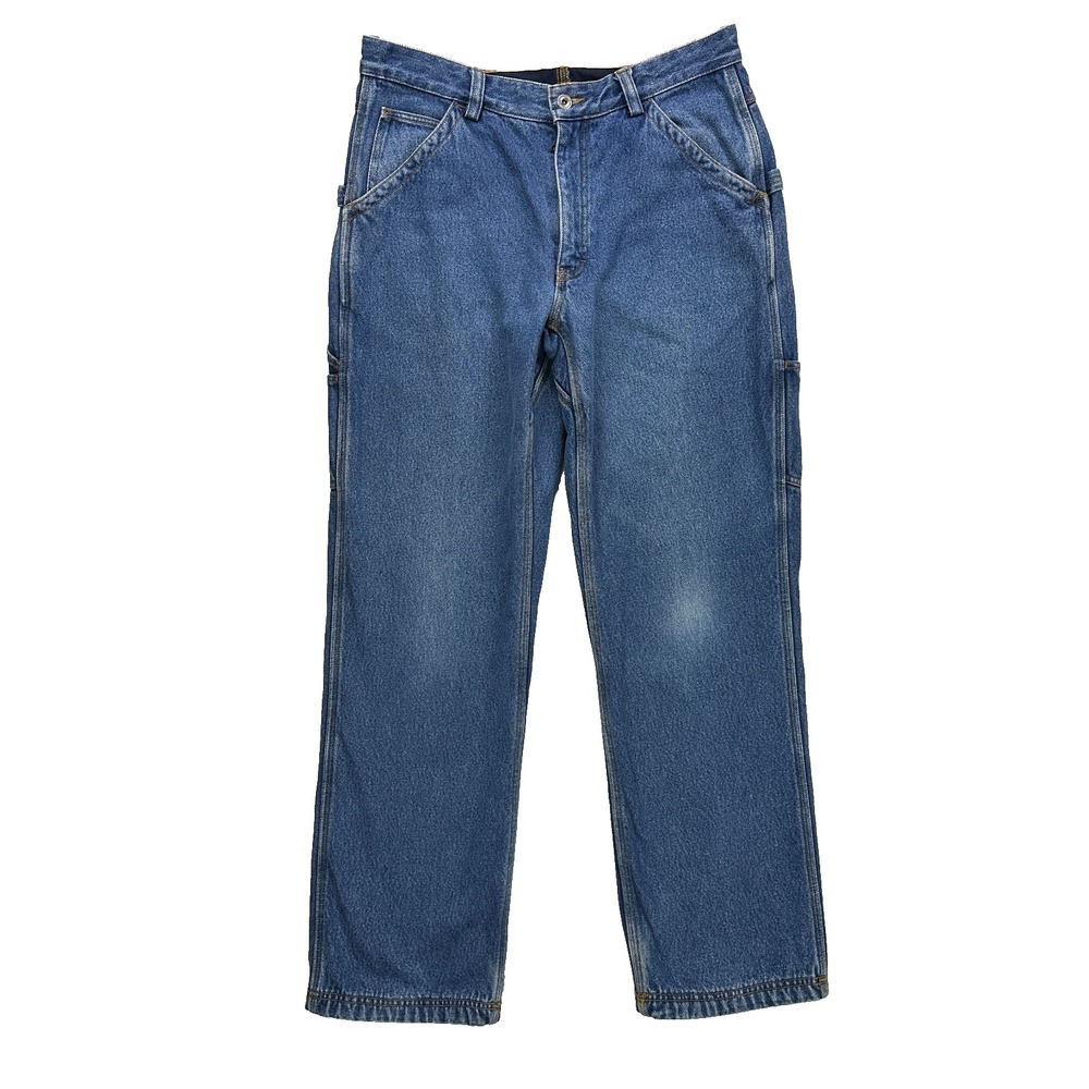 Duluth Trading Co Fleece Lined Carpenter Jeans Mens 33x31 Blue Denim Work Pants
